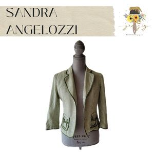SANDRA ANGELOZZI Blazer Green/White Size 34
